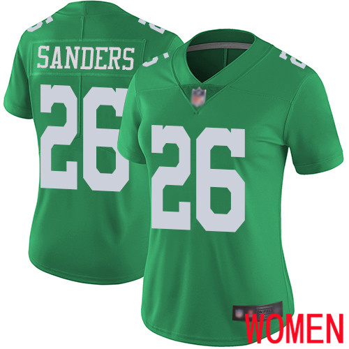 Women Philadelphia Eagles #26 Miles Sanders Limited Green Rush Vapor Untouchable NFL Jersey Football->youth nfl jersey->Youth Jersey